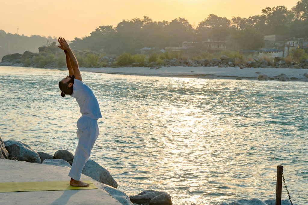Indian woman practicing a morning workout routine